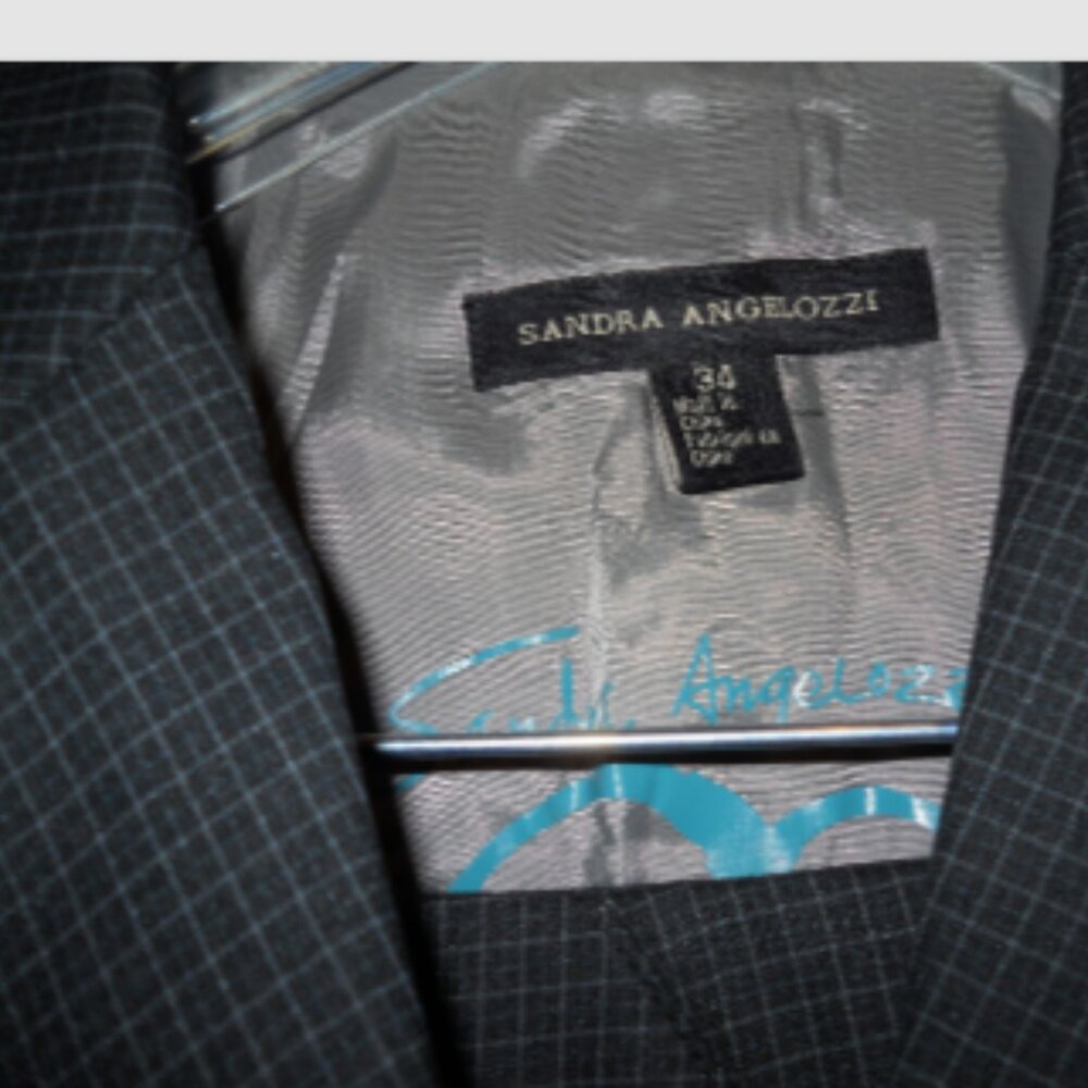 SANDRA ANGELOZZI BLACK CHECK SKIRT SUIT SIZE 34/36 EURO